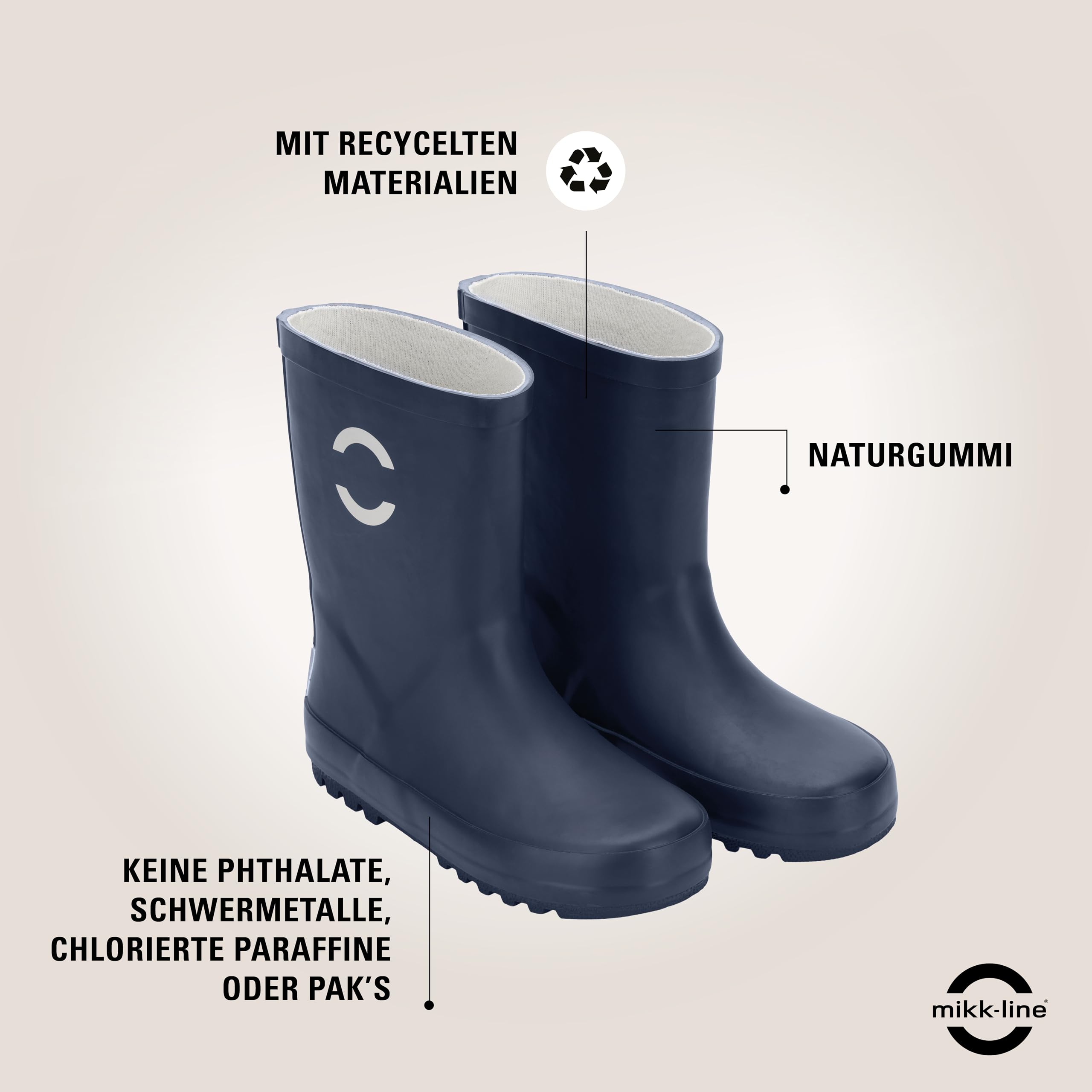 Mikk-line Gummistiefel Kinder | Regenstiefel mit Reflektierenden Details - Wasserdichte Kinderstiefel, Leicht und Rutschfest | Komfortable Allwetter Kinderstiefel
