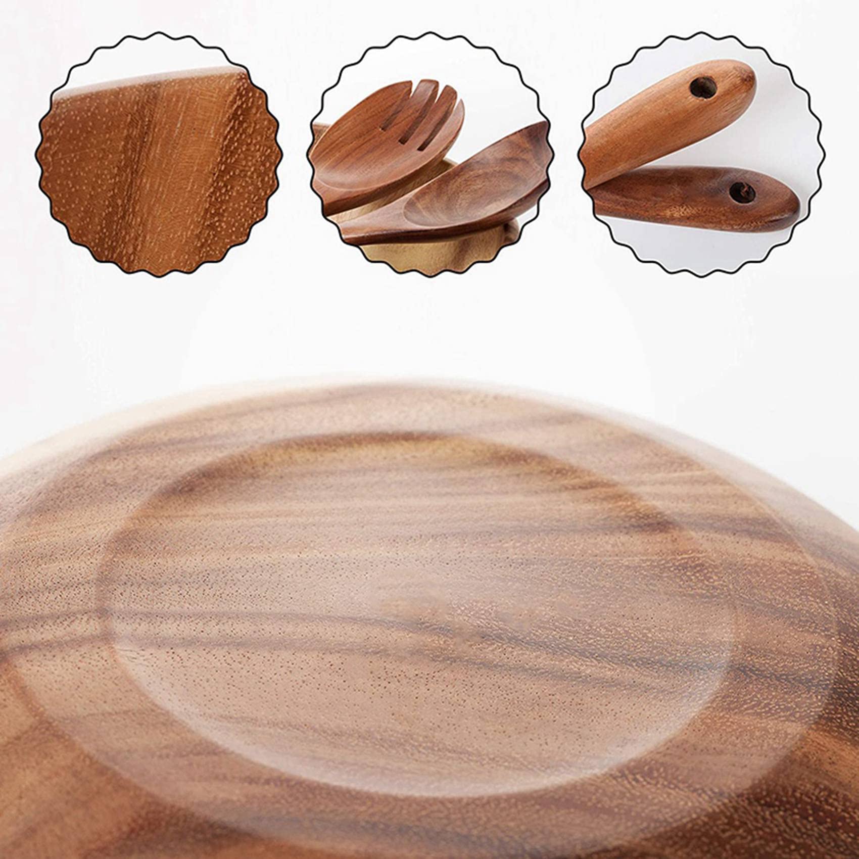 2 de madera para ensalada de madera de de 9,4 cm, se pueden utilizar para frutas, ensaladas