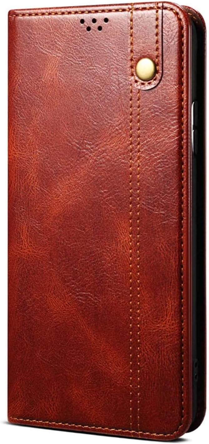 Flip Phone Case Wallet [Card Holder], for Apple iPhone 14 Plus (2022) 6.7 Inch Leather Stend Function Folio Cover (Color : Brown)