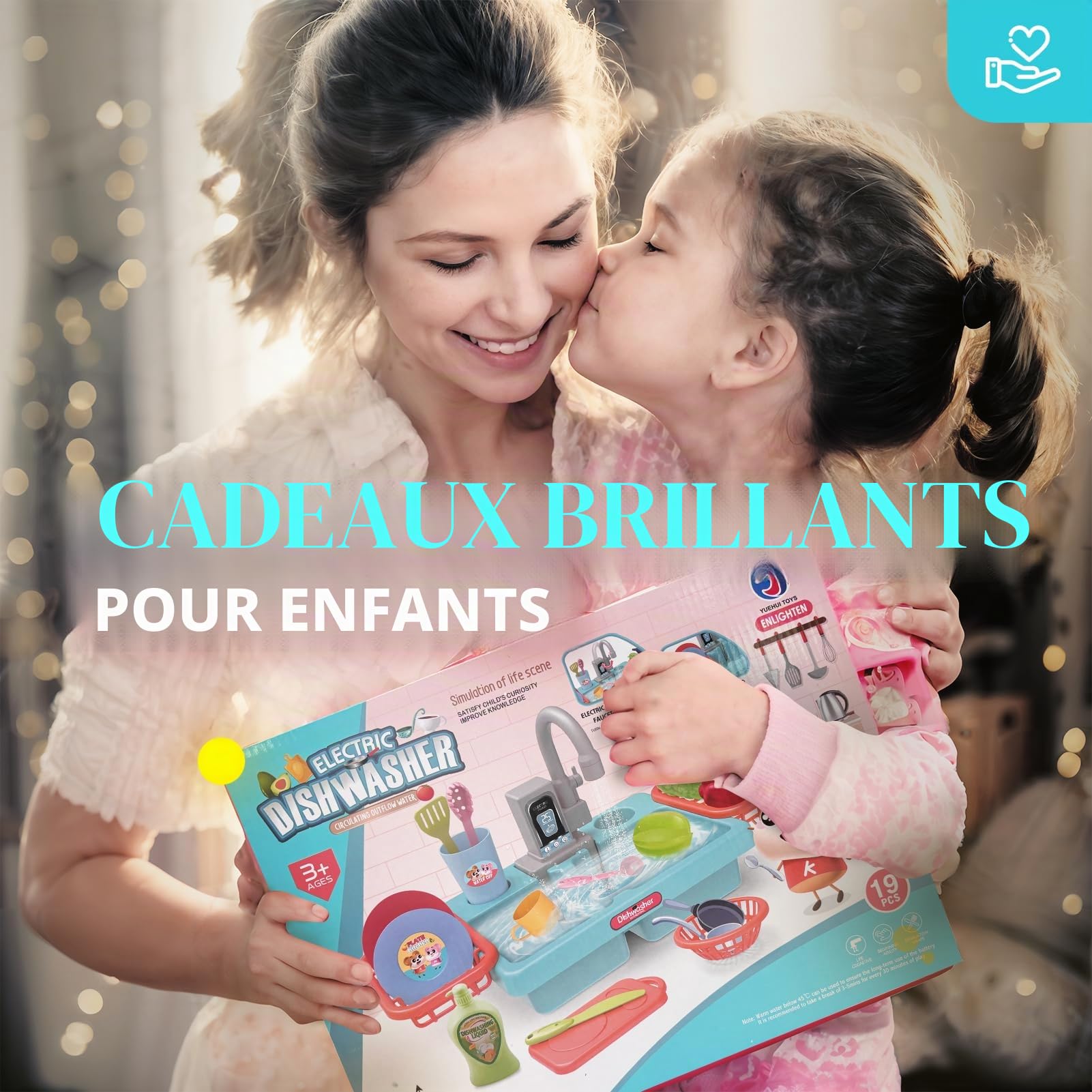 Acelane Jeu d'Évier de Cuisine pour Enfants avec Robinet à Recyclage d'Eau, Jouets de Cuisine Accessoires avec Robinet Enfant Pompe, Évier Jouet Enfants 3+ Ans avec légumes jouets - Jeu de Rôle (Bleu)