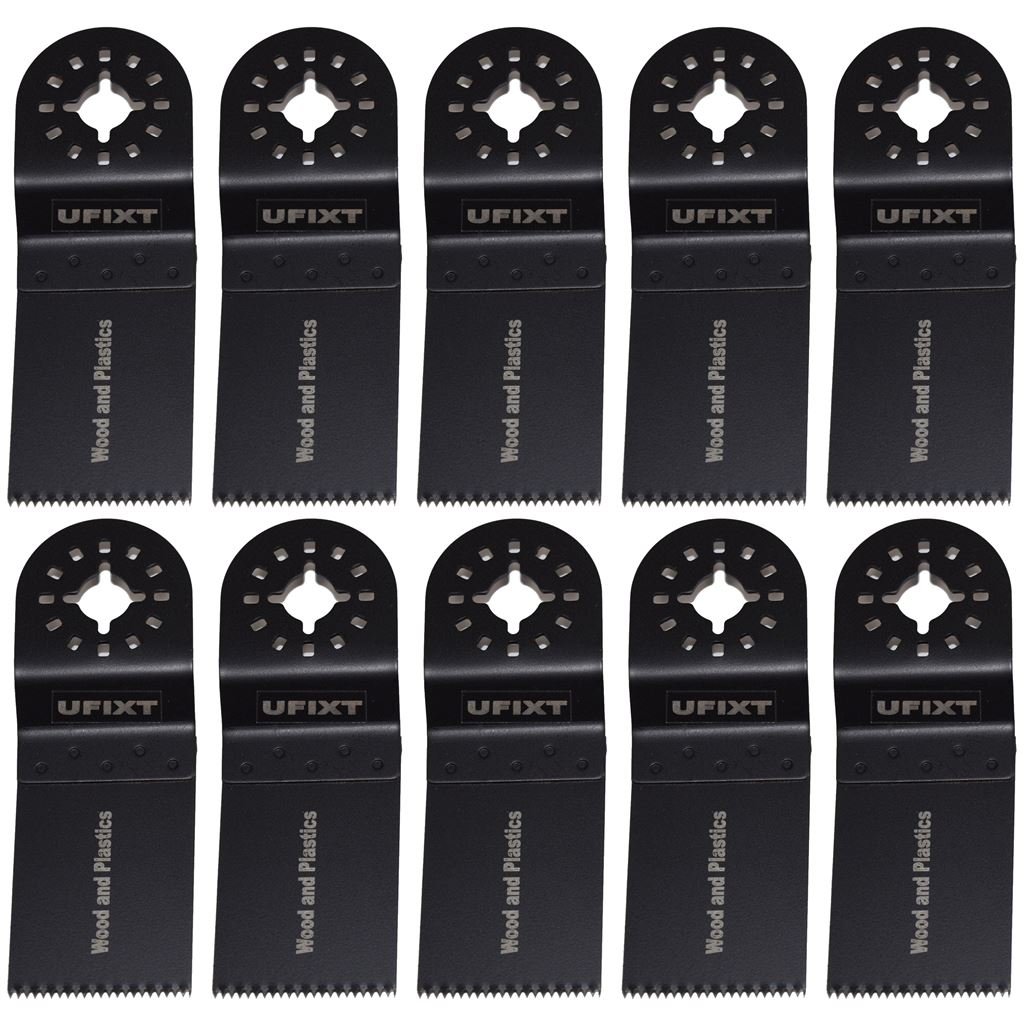 Ufixt Multi Tool Blades 35Mm Wide High Carbon Steel Hcs Pack Of 10 Compatible With Aeg, Batavia, Bosch Oscillating Cutter Universal Fit For Plasterboard Replacement Spare Part