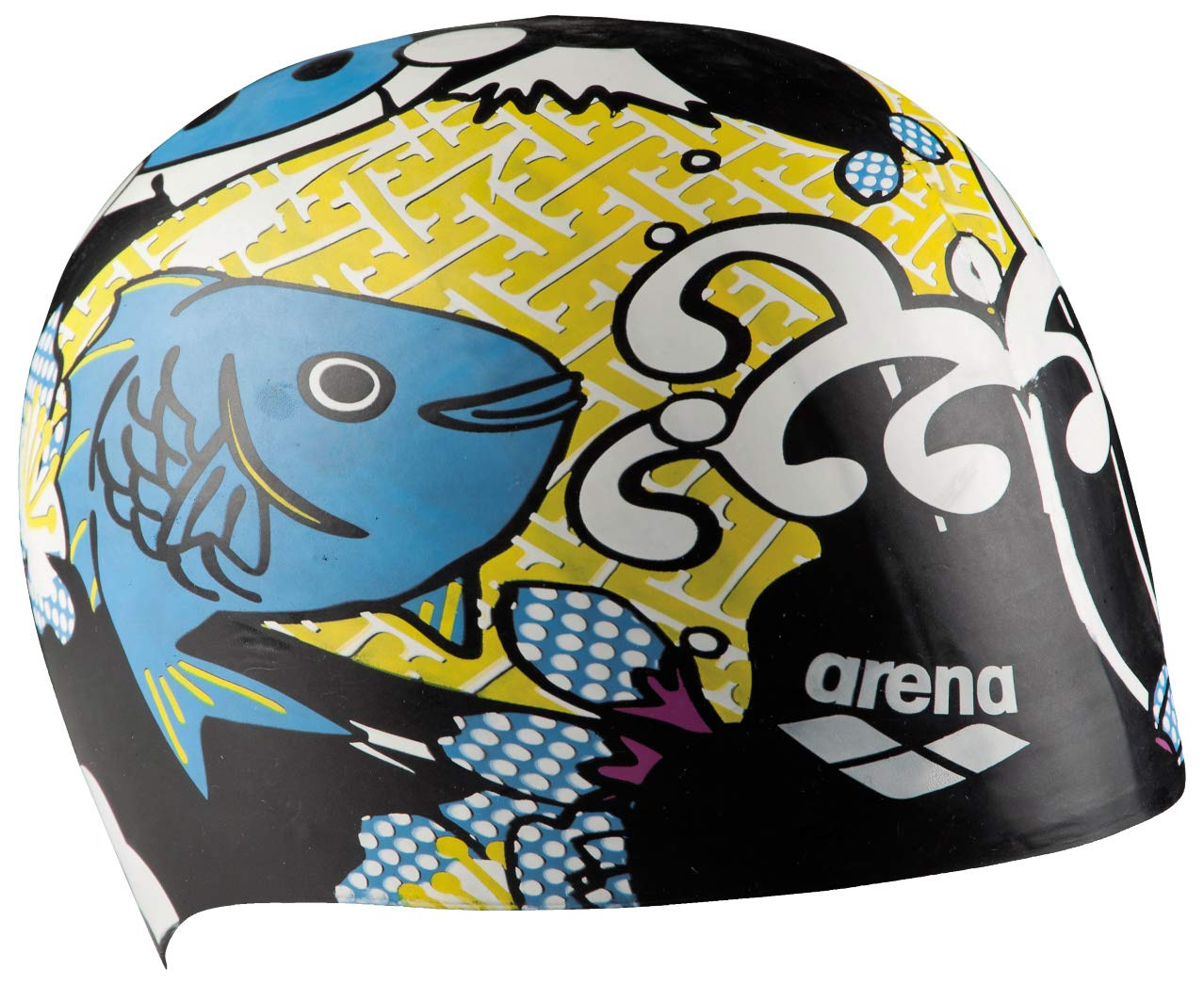 Arena Unisex Adult Poolish Molded Silicone Swim Cap for Training and Racing, One Size Fits Most, Black/Volcano โ image 1