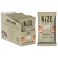 Vista 1 de KiZE Energy Bars - Barras energéticas de reemplazo de comidas con alto contenido de proteínas, a base de mantequilla de almendras, sin gluten, sin