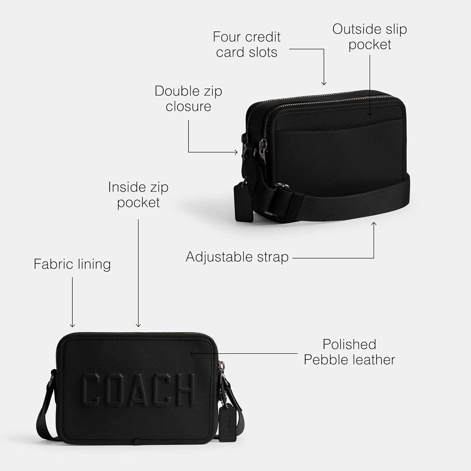 COACH Charter Crossbody Bag 24 With Coach Graphic Black One Size - Image 3