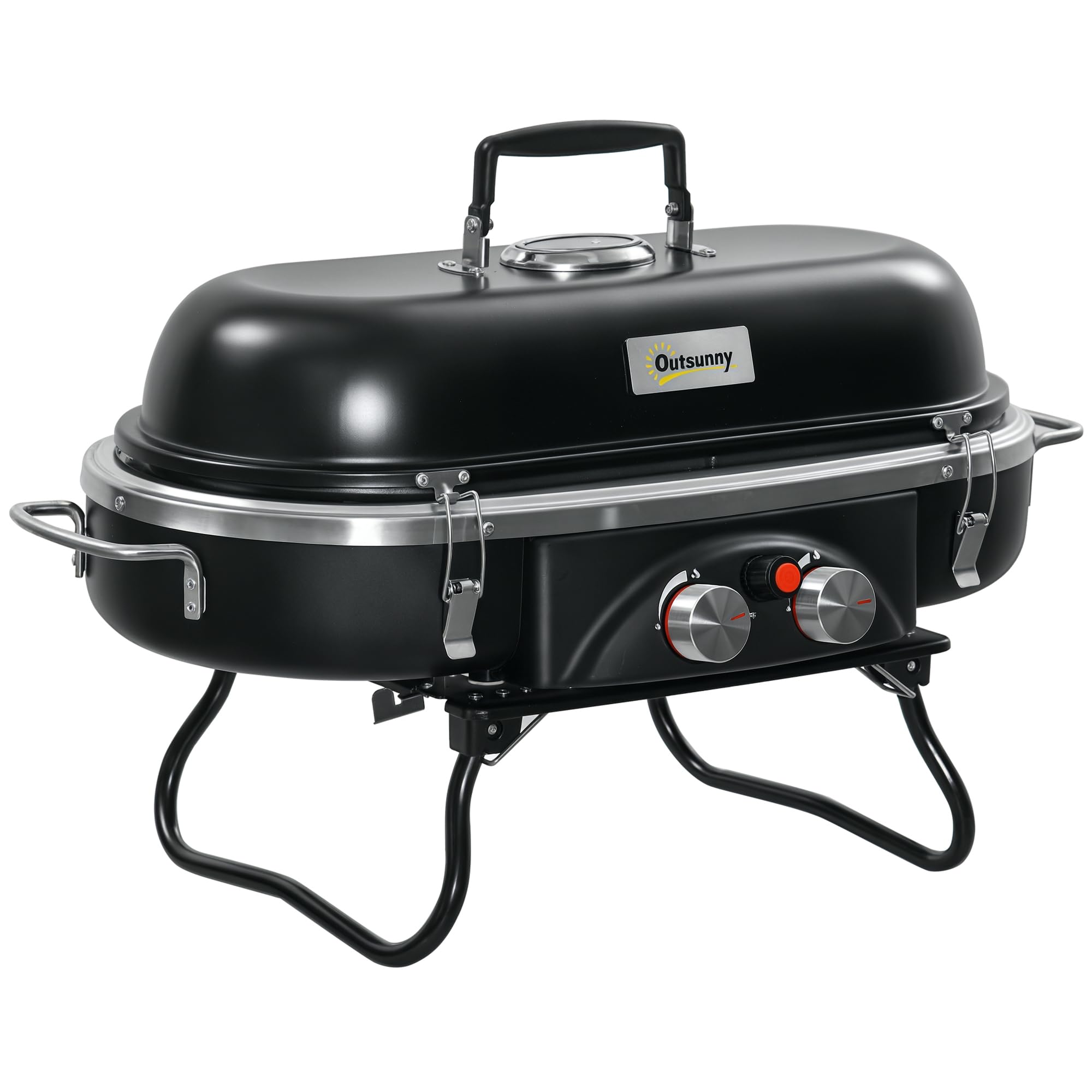 Grill gazowy 2,34 kW, składany, 2 palniki ze stali nierdzewnej