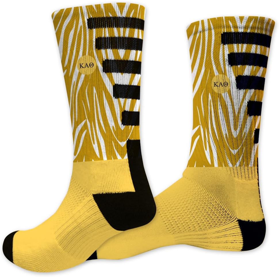 VictoryStore Kappa Alpha Theta Performance Crew Sock - Zebra Pattern