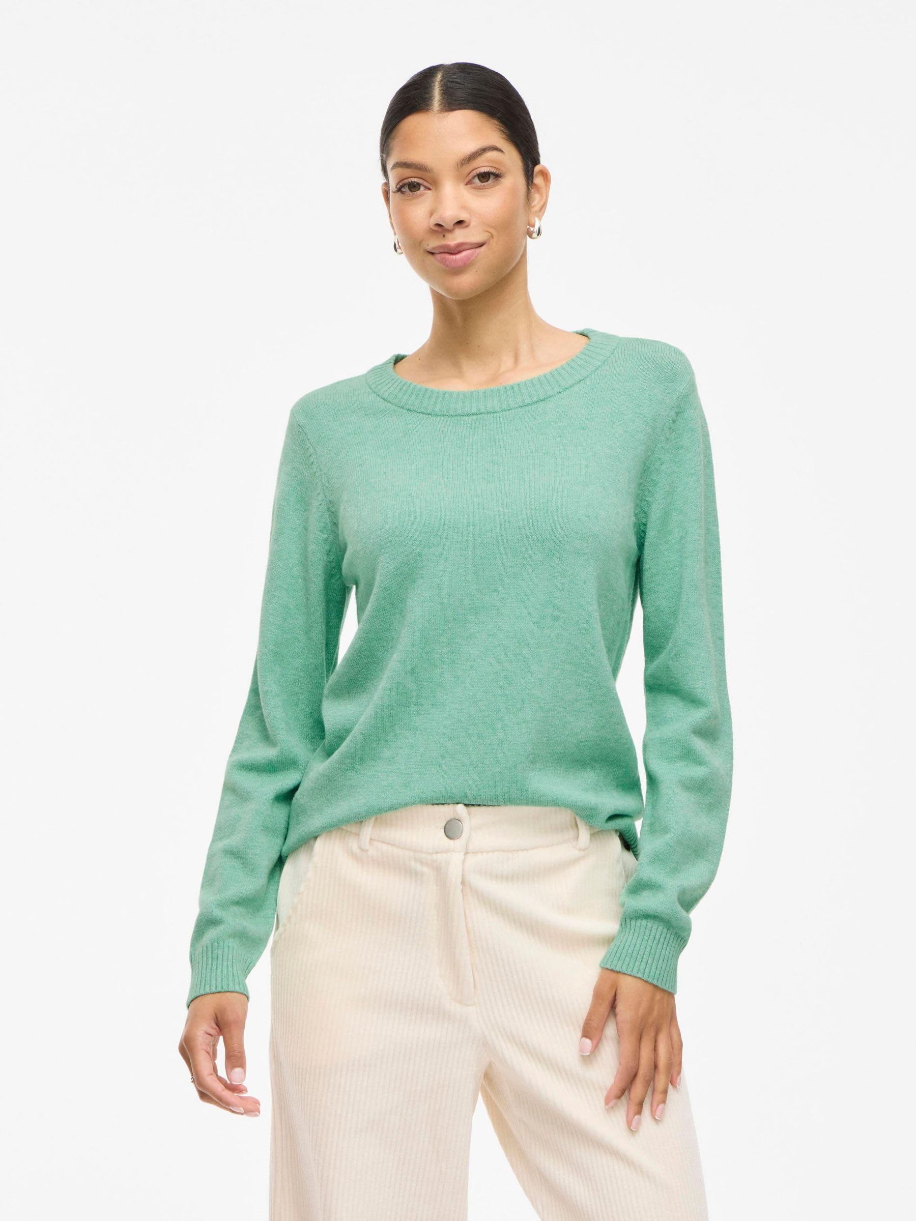 Vila Women's Viril O-Neck L/S Knit Top-Noos