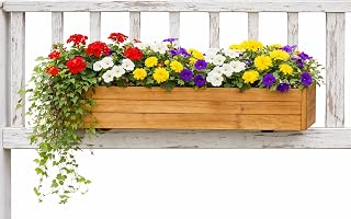 Railing Planter Box, Cedar Clip-On Hanging Planter – Wooden Window Box for Deck & Fence Rails – Easy Mount – Handmade Outdoor Flower Planter, Rustic Garden Decor, Made in USA (24)