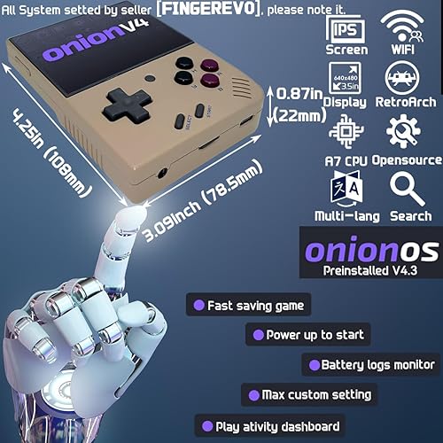 Miniatura 2 de Miyoo Mini Plus OnionOS Consola de juegos portátil 3.5 pulgadas 640* 480 pantalla 3000mAh Miyoo-mini+ con estuche portátil retro gris