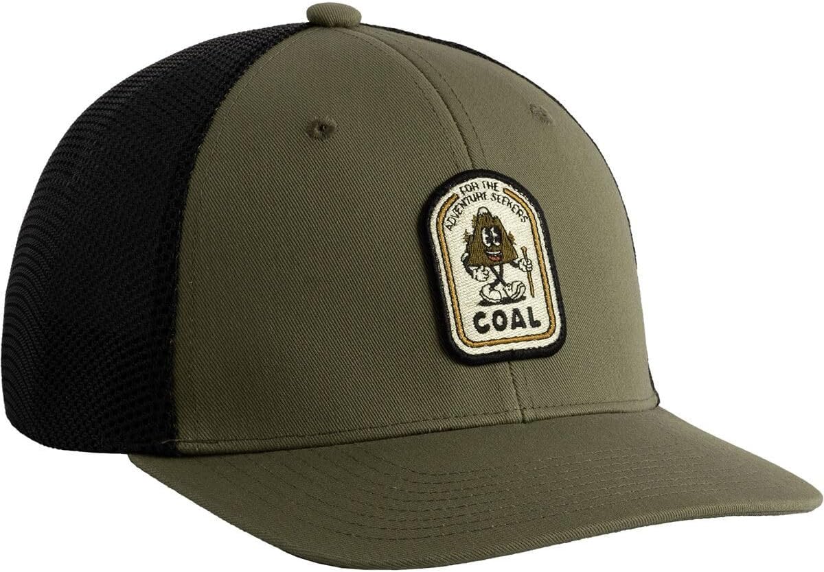 Coal Headwear Hauler One Low Low Profile Trucker Cap Hat - Mesh Back, Flat Brim, Adjustable - Outdoor Casual Everyday