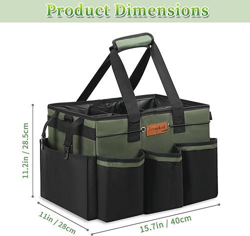 Miniatura 2 de Bolsa de limpieza, bolsa de limpieza portátil, organizador de suministros de limpieza con divisor y asas desmontables, bolsa de suministros de