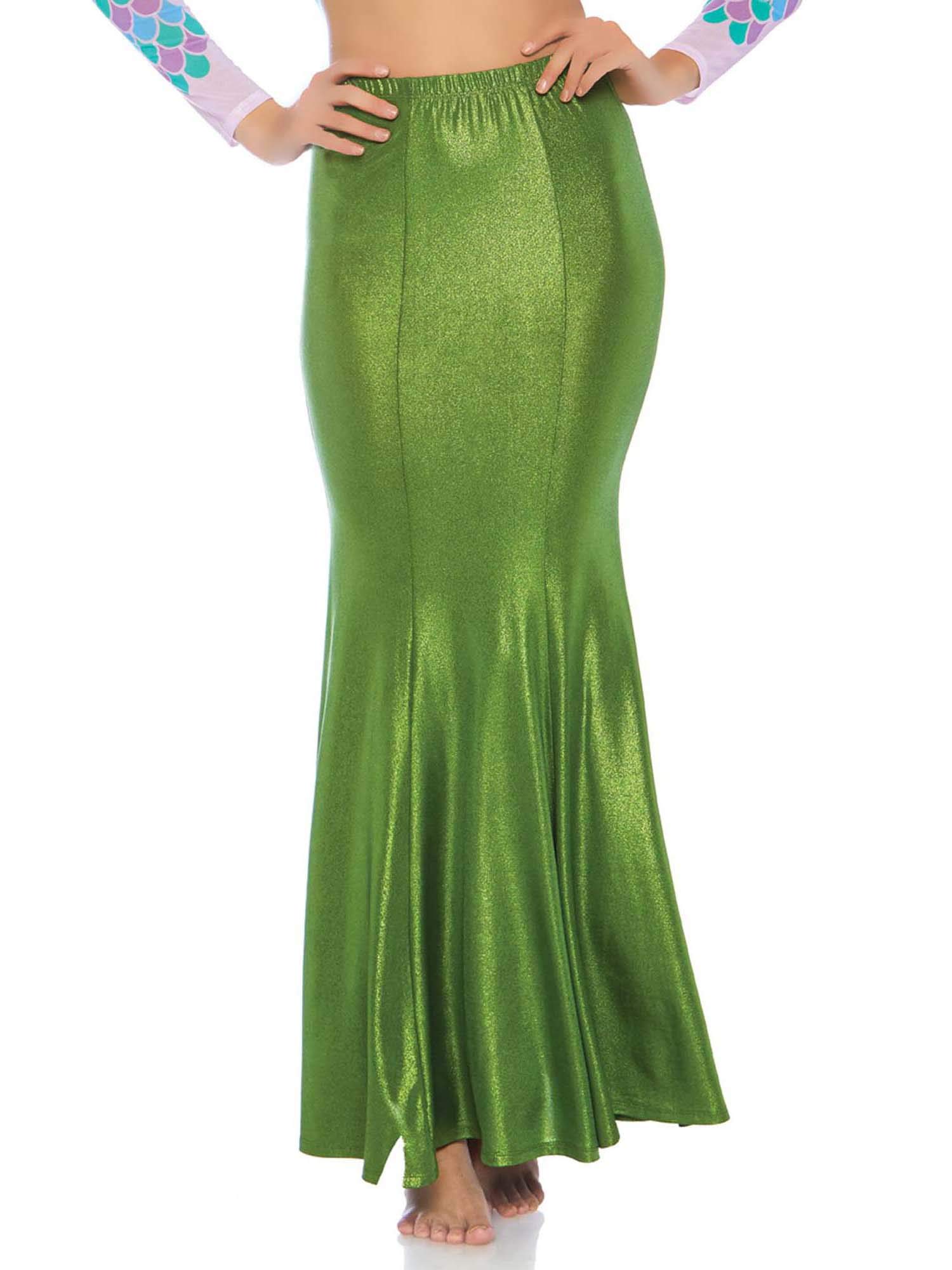 Leg Avenue Shimmer Spandex Mermaid Skirt, Accesorios Mujer, Verde (Green), (Talla del Fabricante: S/MUk 8-10)