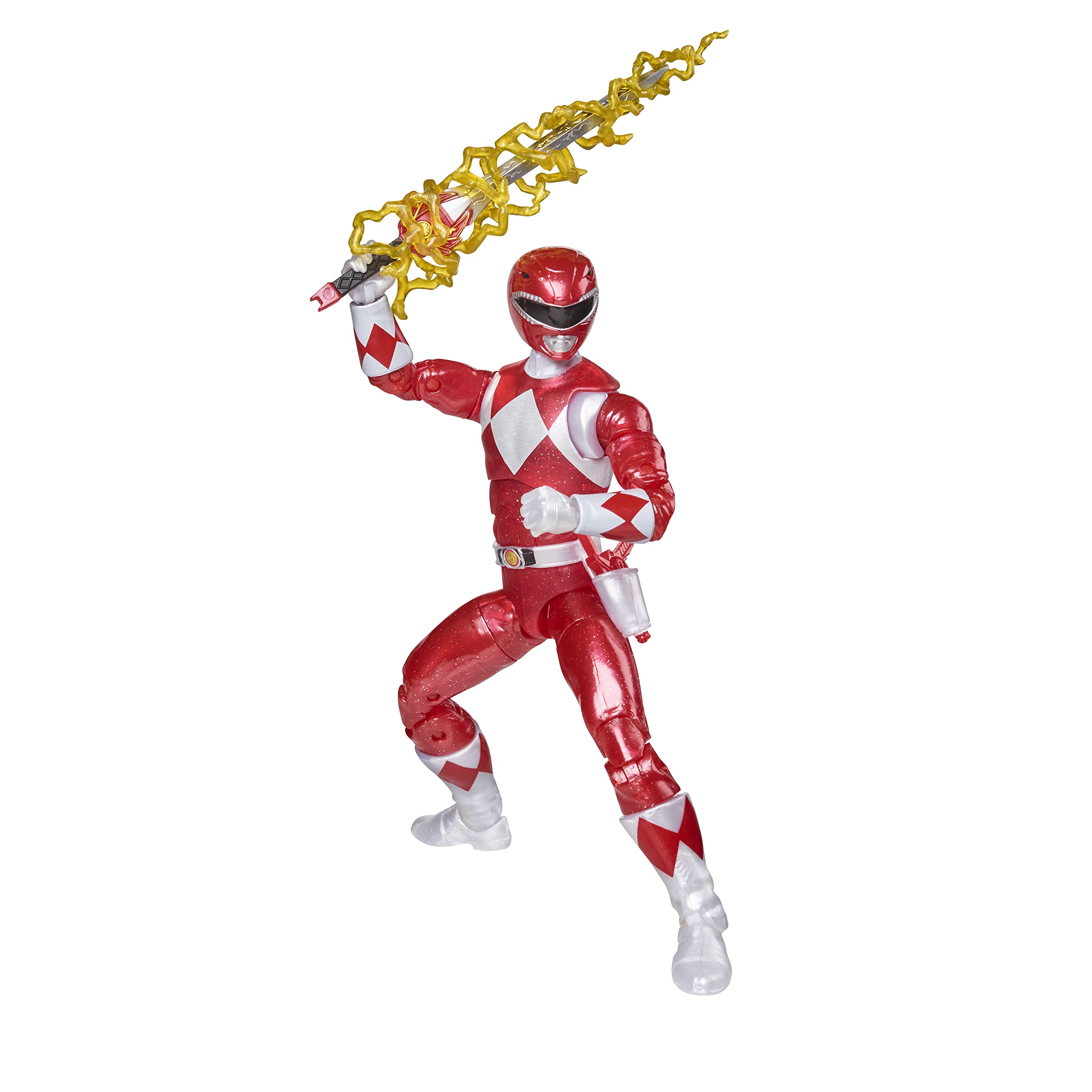Power Rangers Lightning Collection Mighty Morphin Metallic Red Ranger 15,2 cm Premium Sammel-Actionfigur Spielzeug mit Zubehör