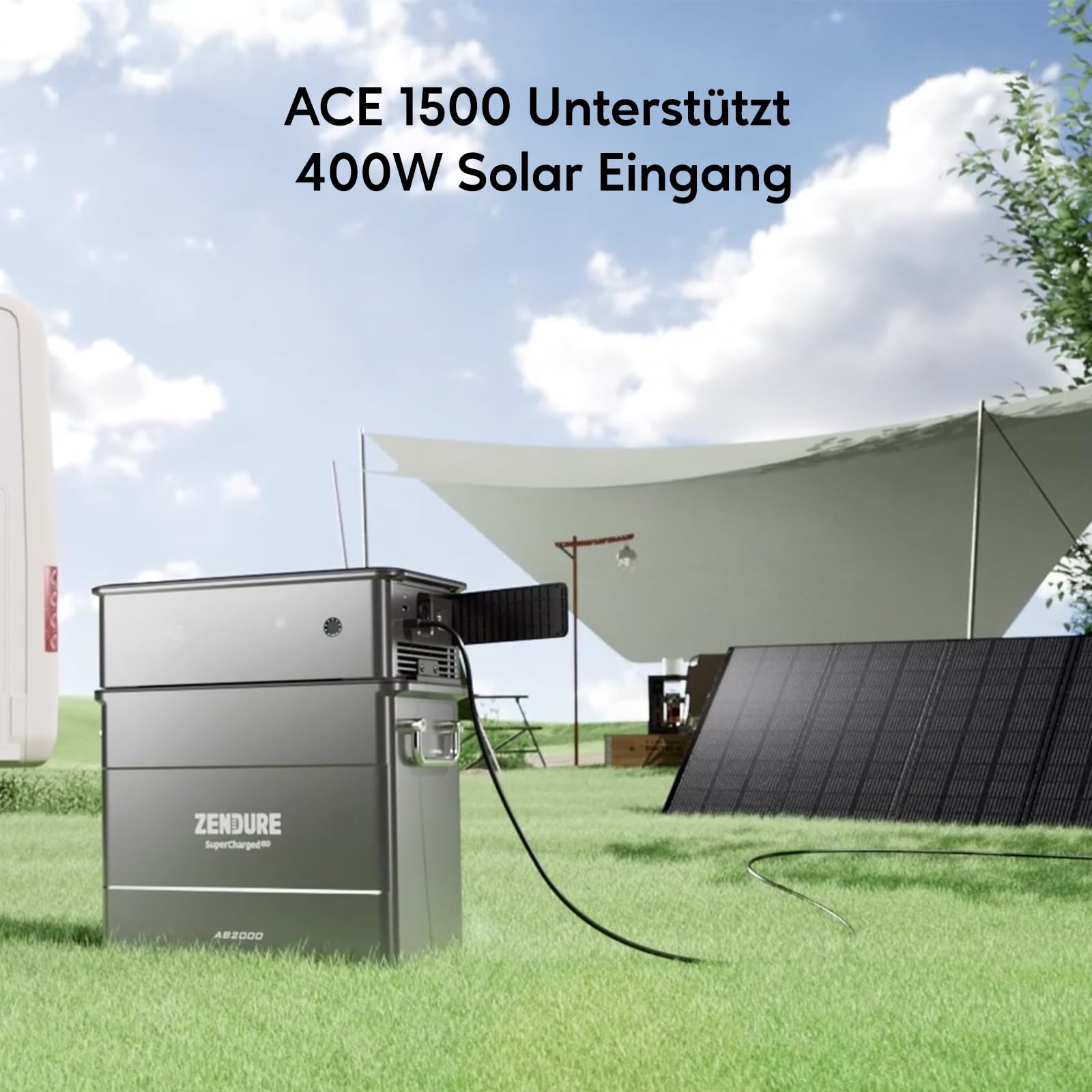 Zendure SolarFlow Ace 1500, Entrée AC 900W, Entrée Solaire 400W, Jusqu'à 1500W Sortie AC, UPS 20 Ms, Idéal pour Urgences, Camping, Utilisation Extérieure, etc.