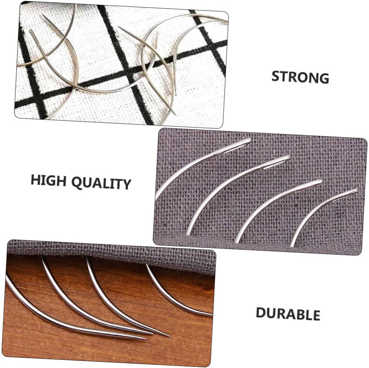 HOMSFOU 200Pcs Curved Sewing Needles Hand Sewing Weaving Needles for Craft and Embroidery Projects Durable Easy to Use