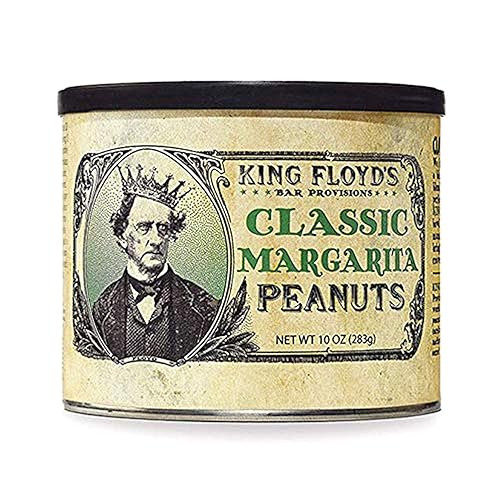 King Floyd's Cacahuetes clásicos de Margarita Virginia 10 onzas, maní con sabor a limón salado y lima, tapa resellable, refrigerio bajo su propio