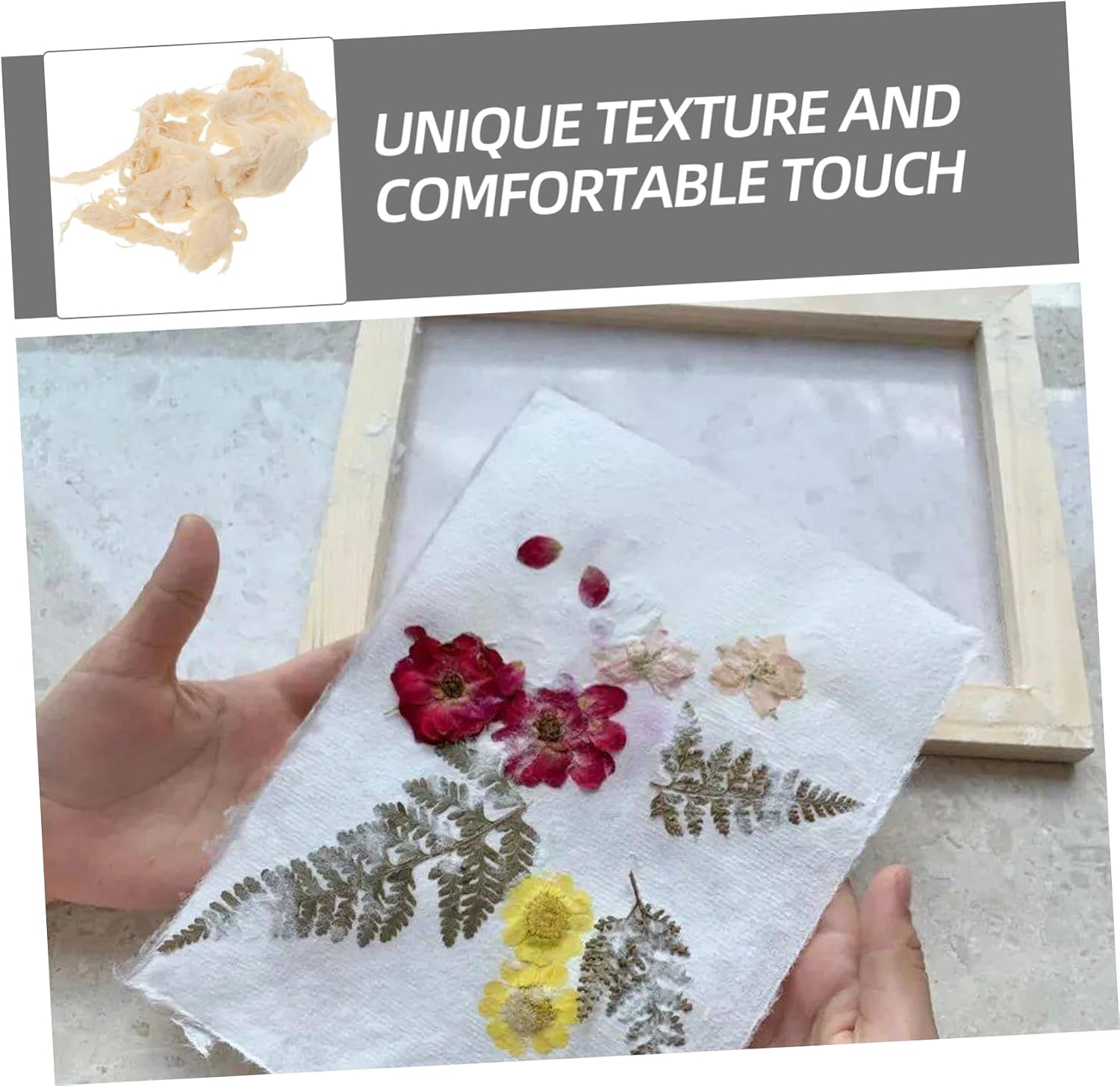 OHPHCALL 1bag DIY Paper Making Pulp Natural Wood Craft Pulp for Boy Girl Safe Healthy Handmade Paper Making Kit Enhance Creativity Skills Dehydrated for Unique Crafting