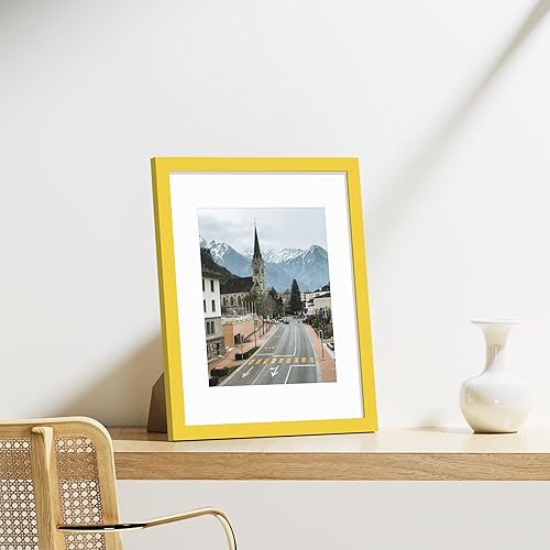 Vista 196 de Vittanly - Juego de 9 portarretratos, plexiglás resistente a rupturas, exhibe fotos de 12 x 12 pulgadas o, con paspartú, de 8 x 8 pulgadas, marcos