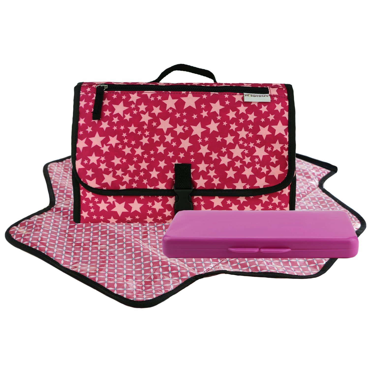 Fasciatoio Portatile Pieghevole HOTUT - Per Cambio Pannolini In Viaggio, Con Bavaglino, Taschene, Design Dinosauro - Foto 12