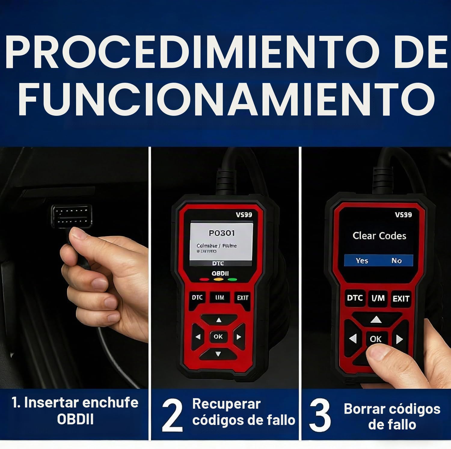 OBD2 Diagnóstico Coche para Peugeot 206 207 207CC 301 307 308 308CC 308SW 408 508 607 2008, Detector Fallas for Automóviles Lector de Códigos de Error Datos en Tiempo Real