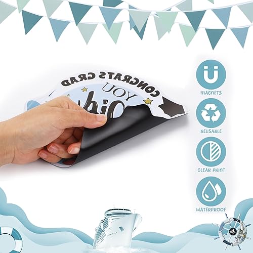 Miniatura 3 de Dazoratix Imanes decorativos para puerta de crucero, 7 calcomanías magnéticas retro de viaje de amigos, barco, cabina, navegación marina, ancla,