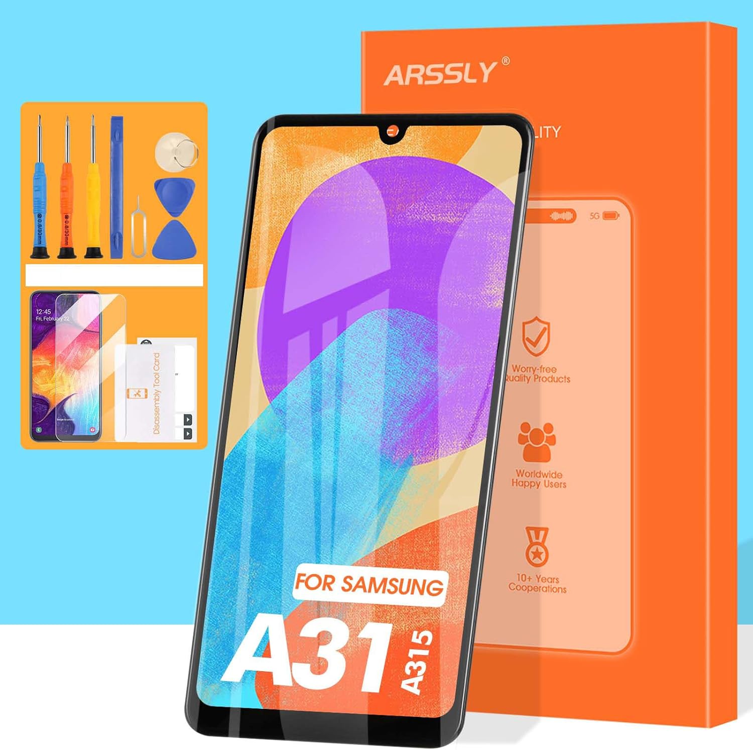 OLED LCD Display for Samsung Galaxy A31 A315 SM-A315F SM-A315F/DS A315G/DS Screen Replacement Touch Screen Digitizer Full Assembly, Balck with Frame (Support Fingerprint)