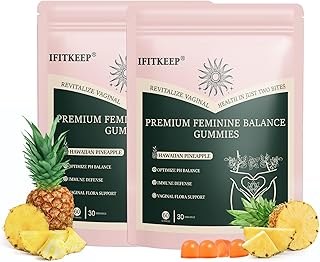 Premium Feminine Balance Gummies for Women’s Health & Wellness Hawaiian Pineapple Gummies,Immune Support,Vegan, Gluten-Free & Halal,120 Gummies - 60 Day Supply