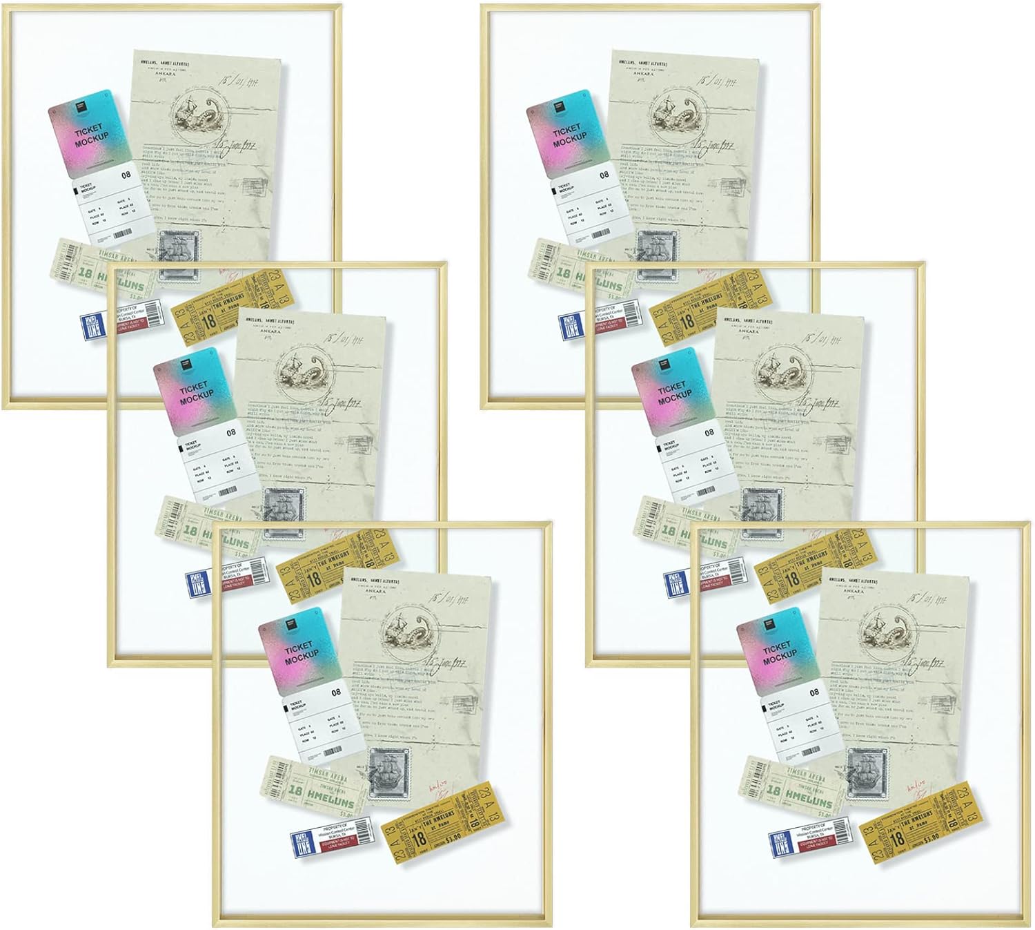 Golden State Art, 16x20 Floating Frame, Gold Aluminum