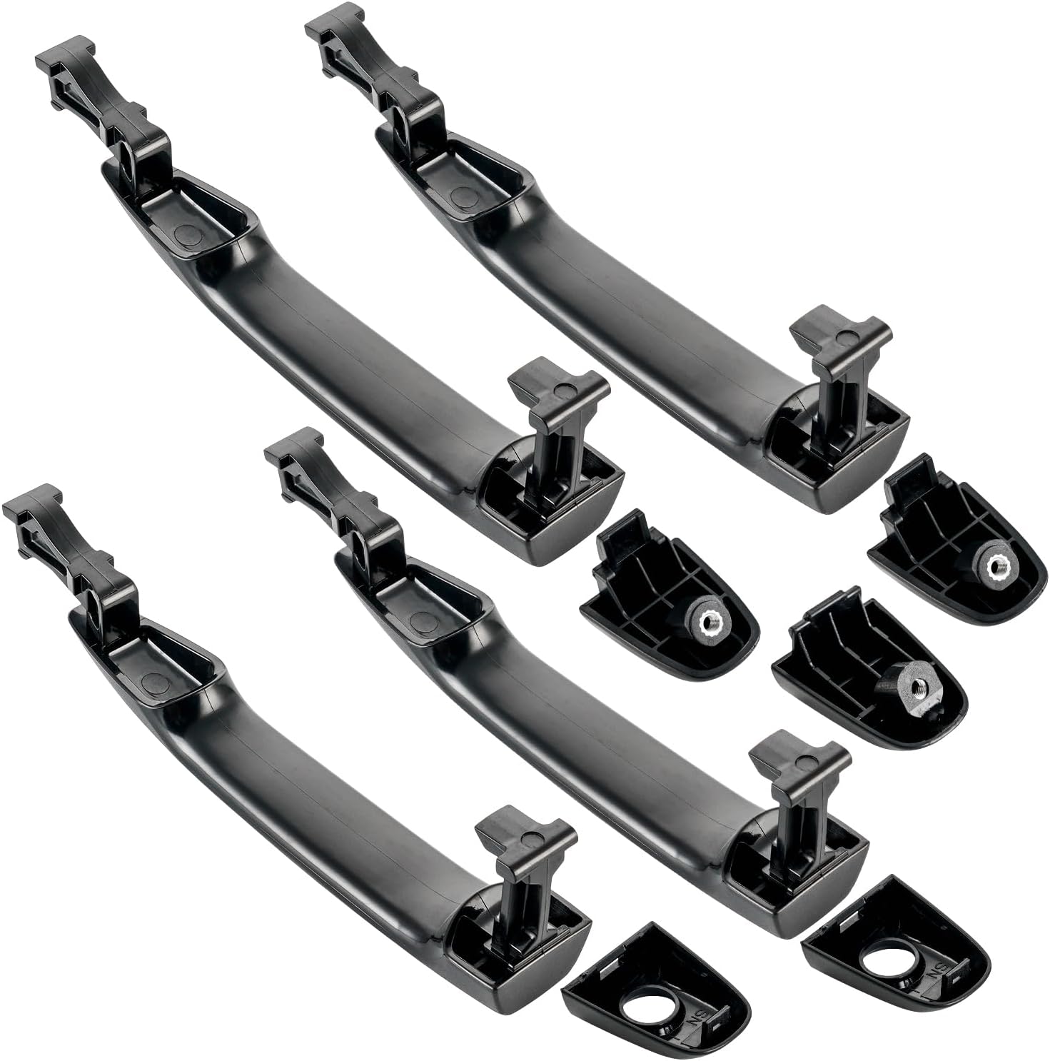PHILTOP Exterior Door Handle Front Rear Driver Passenger 4Pcs for 2005-2015 Toyota Tacoma, 2004-2010 Toyota Sienna, Replaces# 69211-AE010, 69217-AE010, TO1310143