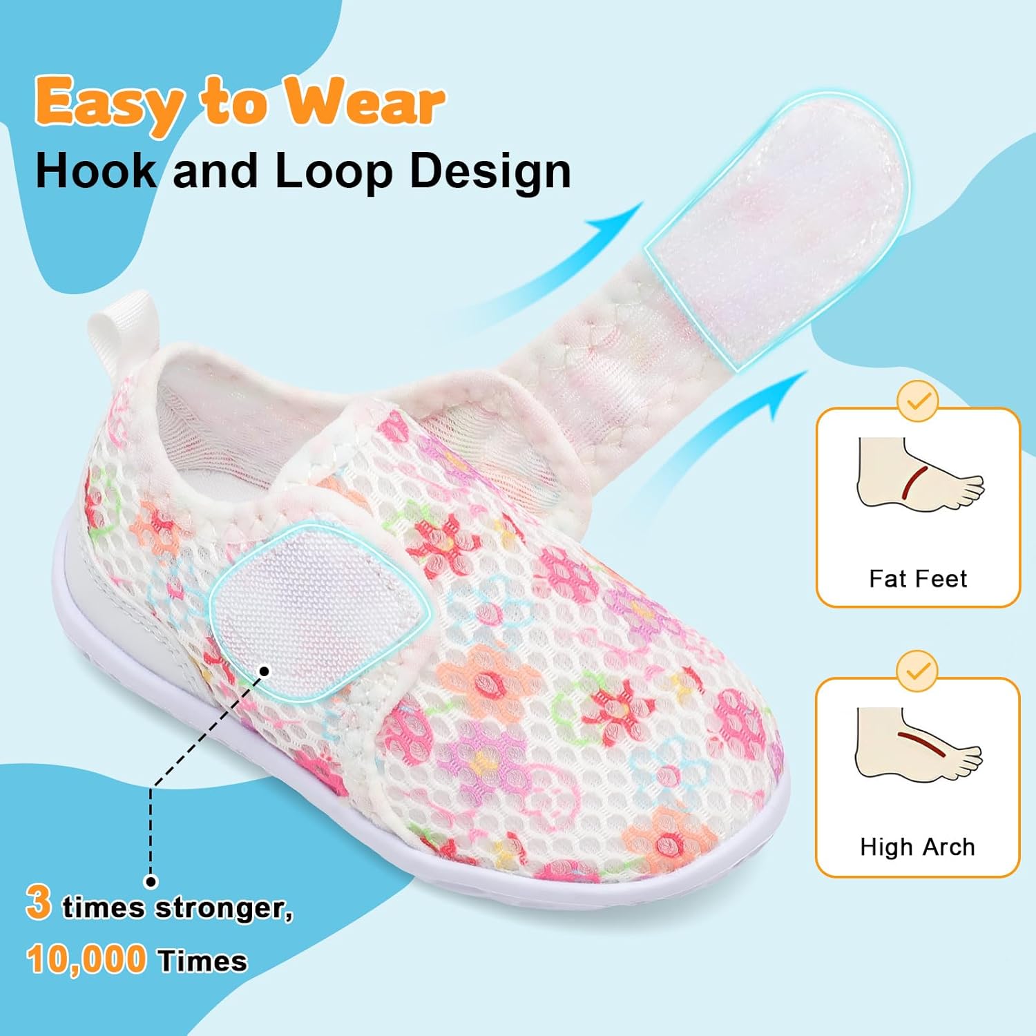 JOINFREE Baby Water Shoes Toddler Boys Girls Sandals Baby Lightweight Beach Swim Pool Shoes Kids Barefoot Quick-Dry Auqa Socks Infant First Walking Shoes - Image 5