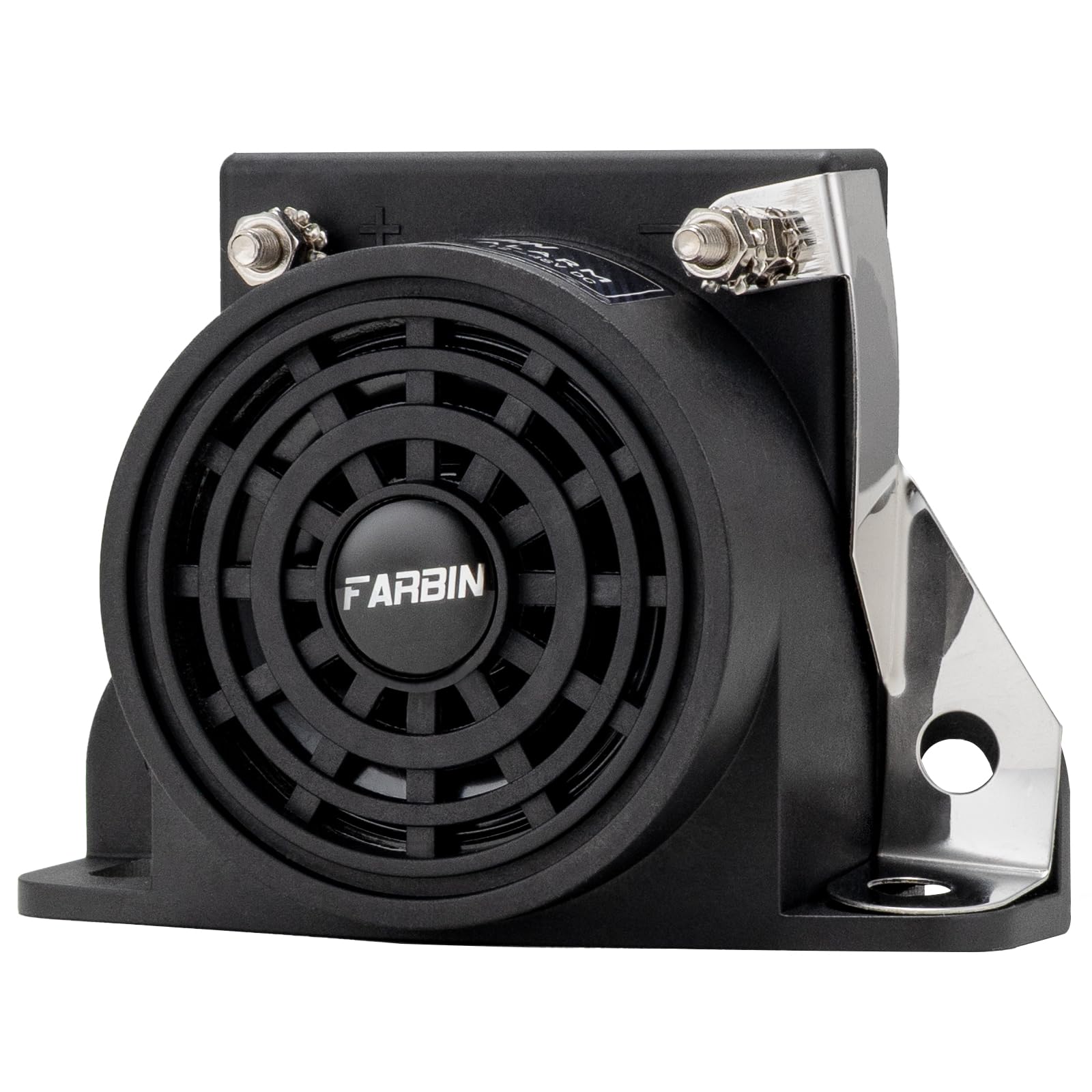 FARBIN Klaxon Voiture de Alarme Recul Voiture D’Avertissement de Bibi Etanche 12V-48V 105db Camion Renversée Universel Marche Arrière Alarme(Carrée)