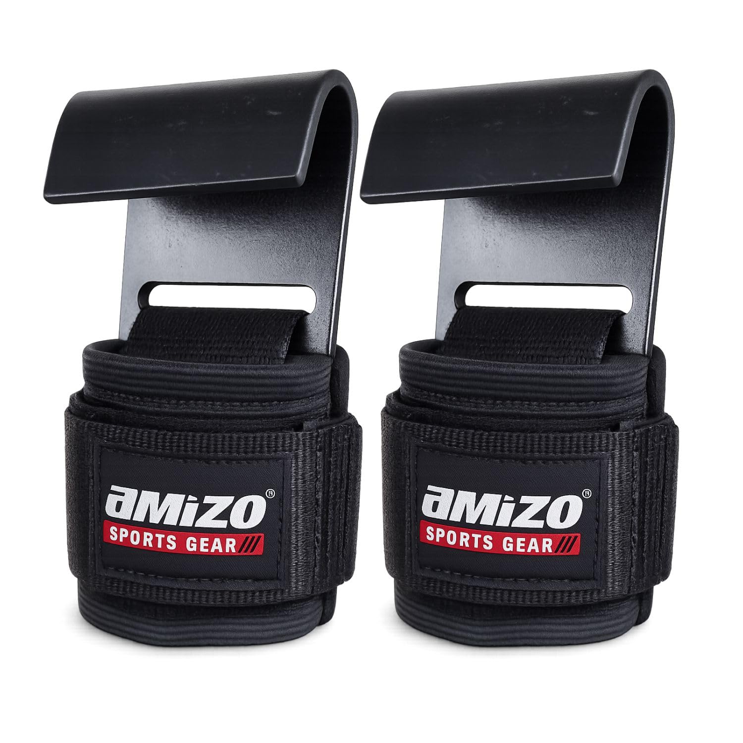 AMIZO Weight Lifting Hooks Straps with Wrist Support – Heavy Duty Grip Strength Hooks for Deadlifts, Pull-Ups, Shrugs | Gym Workout Gear-picture-28