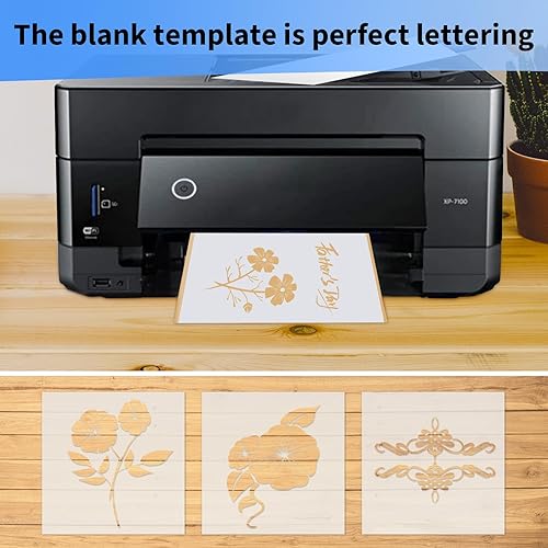 Miniatura 5 de Kuqqi 35 hojas de plantilla de Mylar transparente de 4 mil de 12 x 12 pulgadas para manualidades, corte láser, corte de vinilo, material de