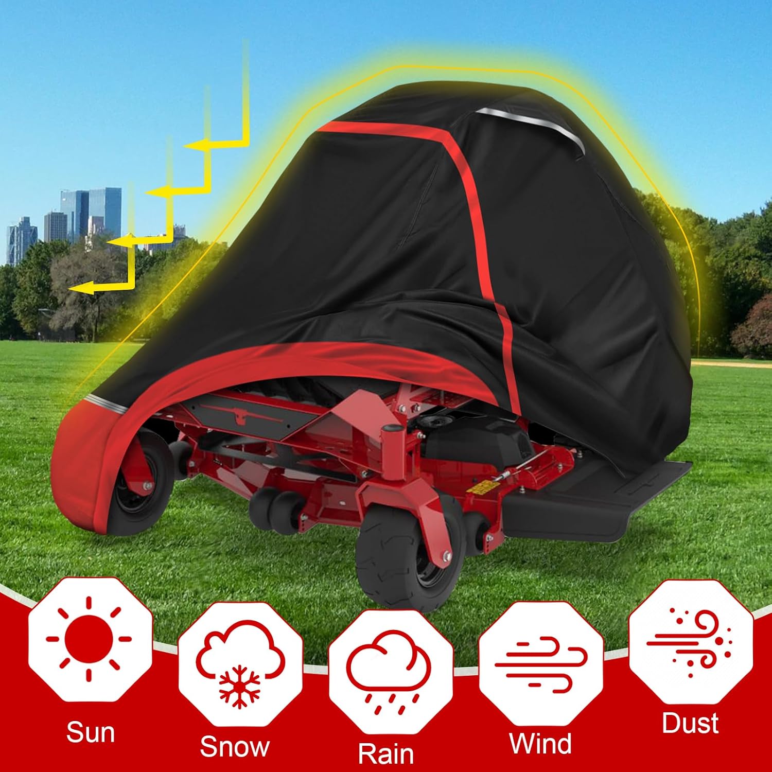 490-7319 Zero Turn Riding Lawn Mower Cover Compatible with Toro Titan and Z-Master 6000series,420D Oxford Sun Dust Water Resistant with Elastic Cord & Storage Bag (490-7319)