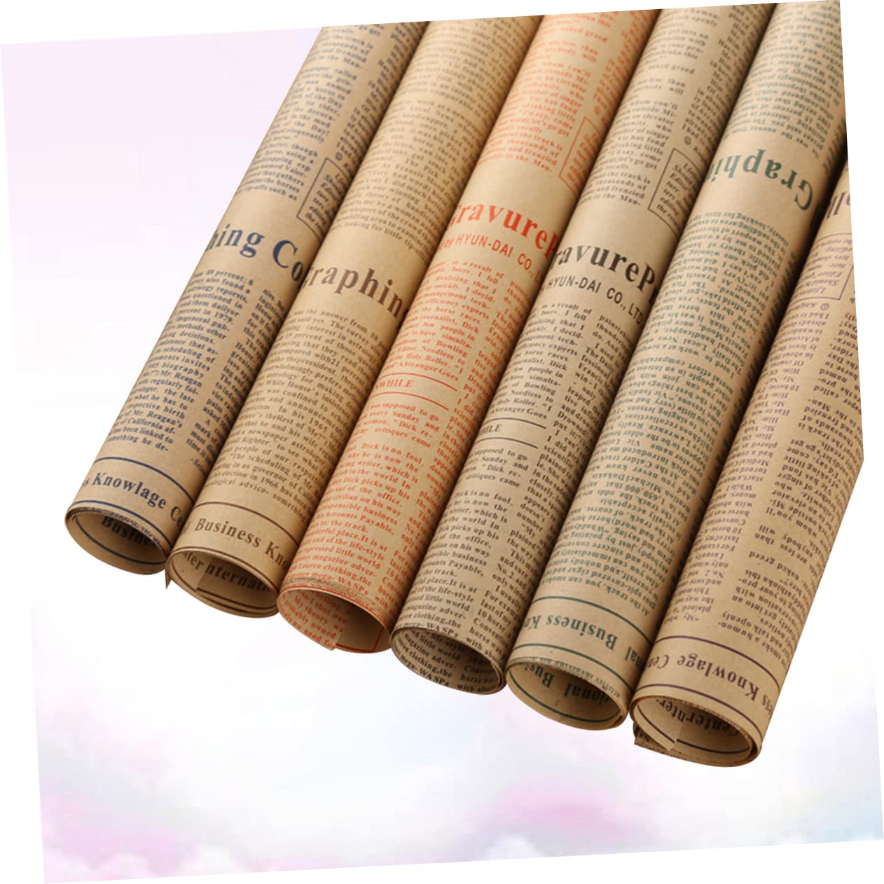 STOBOK 50blätter Kraftpapier Geschenkpapier Vintage Papierverpackungen für Blumensträuße und Andere Anlässe Zeitungspapier Retro Stil Bastelprojekte Zufälliger Stil