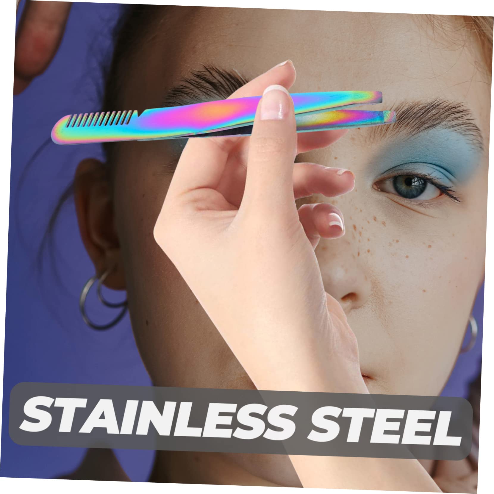 POPETPOP 20pezzi Pinzette Sopracciglia Inossidabile Con Punta Di Precisione e Pettine Strumenti Per La Bellezza e Rimozione Dei Elegante Per Donne e Uomini