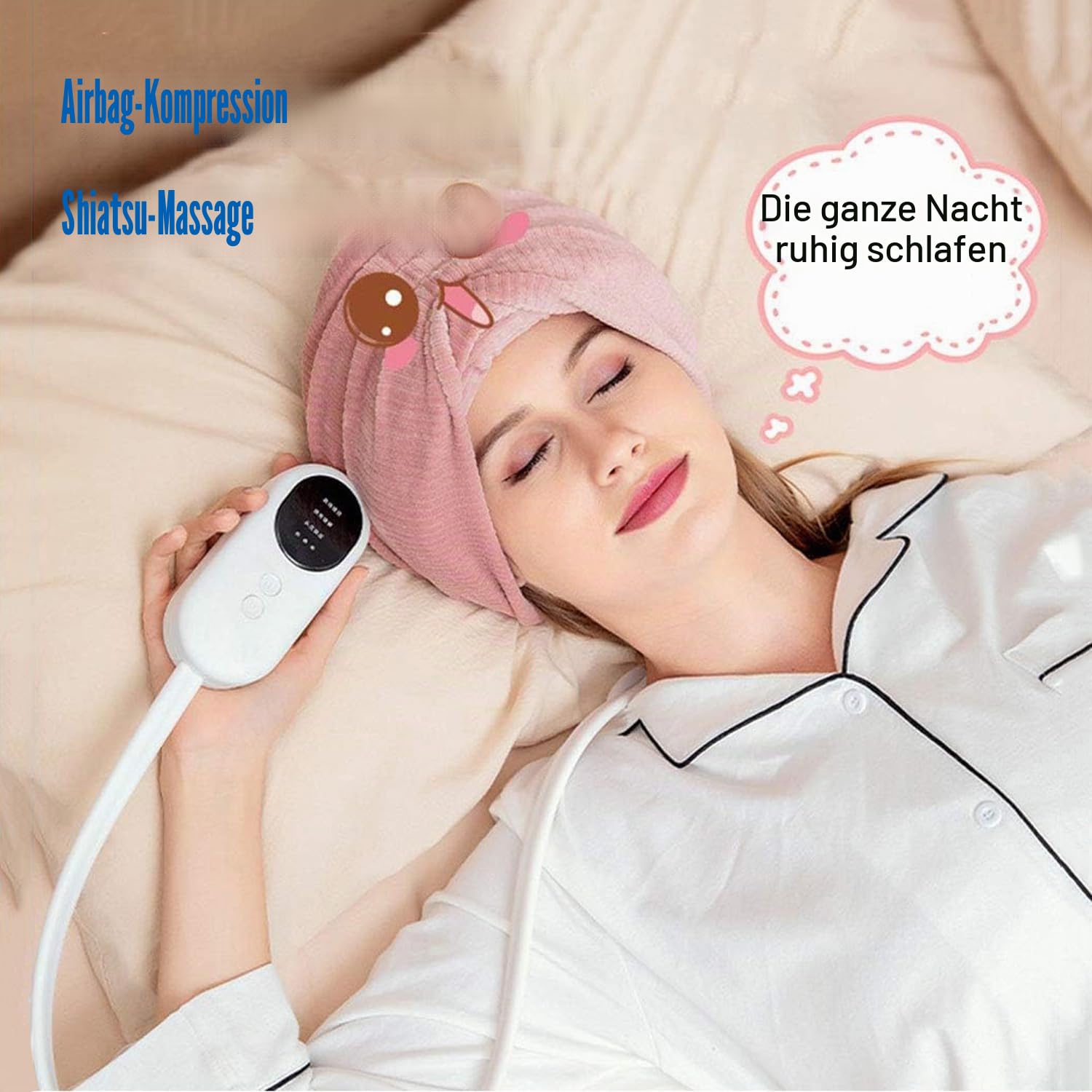 Kopfmassagegerät Helm Elektrisches Akupunkturpunkte Zur Entspannung des Gehirns Spannungsfreisetzungs-Vibrations Massagegerät mit Wärme, Luftkompression Zur Stressreduzierung des Kop