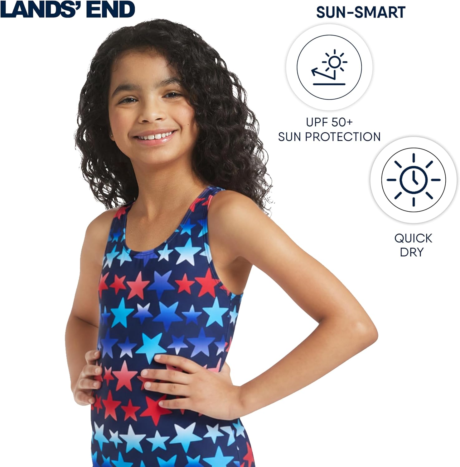 Lands' End Girls' UPF 50+ Stretch Crisscross Back One Piece Swimsuit - Image 4