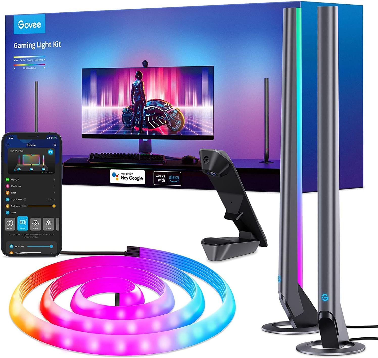 Govee DreamView G1 Pro LED Gaming Lights, RGBIC Backlight, Light Bars