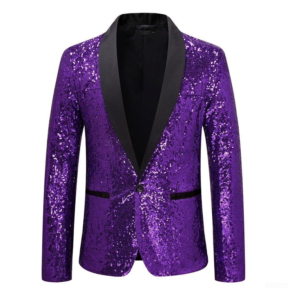 Veste à paillettes brillantes pour homme, blazer décontracté pour discothèques et bals, design attrayant et élégant