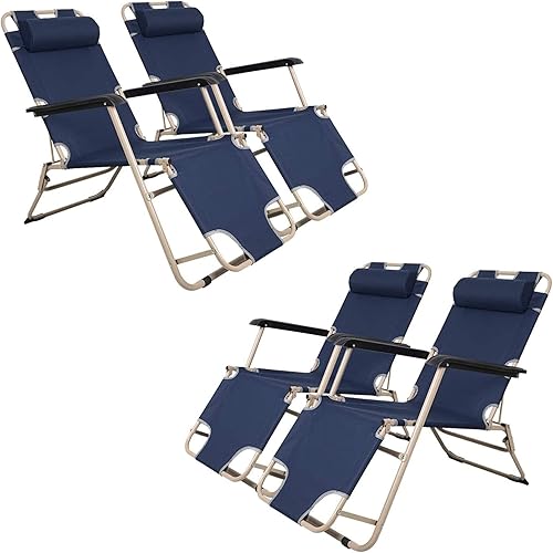 Miniatura 7 de Dporticus - Juego de 4 sillas de salón con reposapiés y almohada extraíble