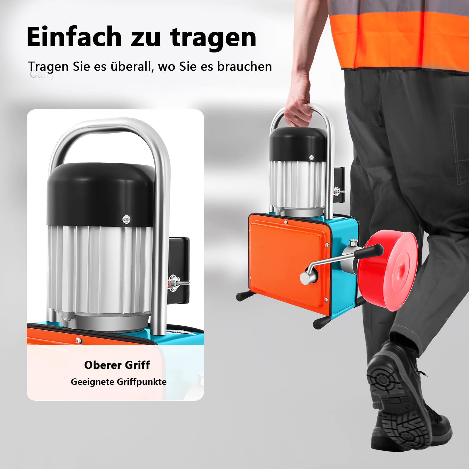 Elektrische Rohrreinigungsmaschine Rohrreinigungsspirale, Rohrreinigungsgerät 1000W Rohrreinigungsmaschine 11m, Rohre Verstopfungen, Mechanischen Reinigung der Ablaufschläuche