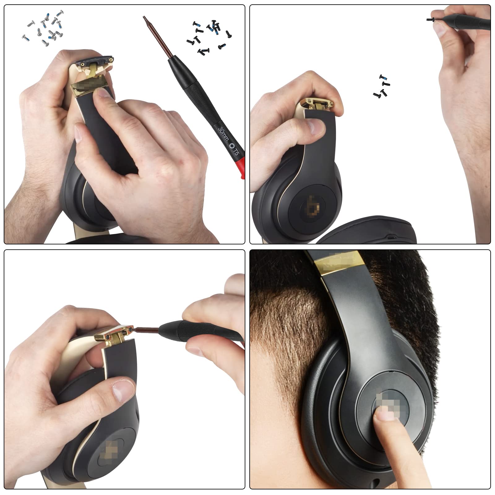 SOULWIT Lot De 20 Vis De Rechange Pour Casque Beats Studio 3