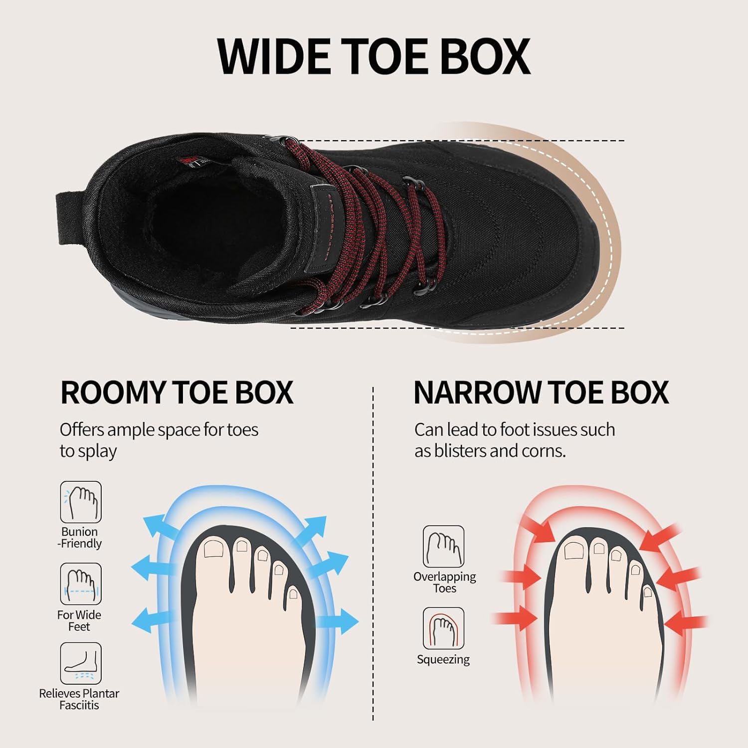 Men's 3M Thinsulate Insulated Winter Snow Boots | Wide Toe Box | Slip-Resistant Outsole | Orthopedic & Arch Support - Image 3