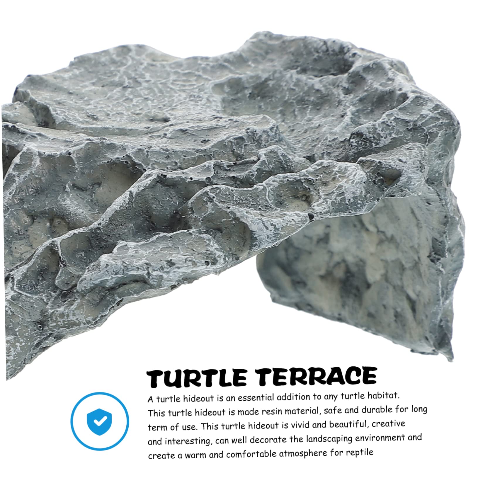 Happyyami Hábitat Reptiles Decoración Acuario Escondite Plataforma Tortuga Resina Durable