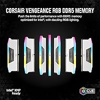 Vista 6 de CORSAIR Vengeance RGB DDR5 RAM 64GB (2x32GB) 6000MHz CL30 Intel XMP iCUE Compatible Computer Memory - White (CMH64GX5M2B6000C30W)