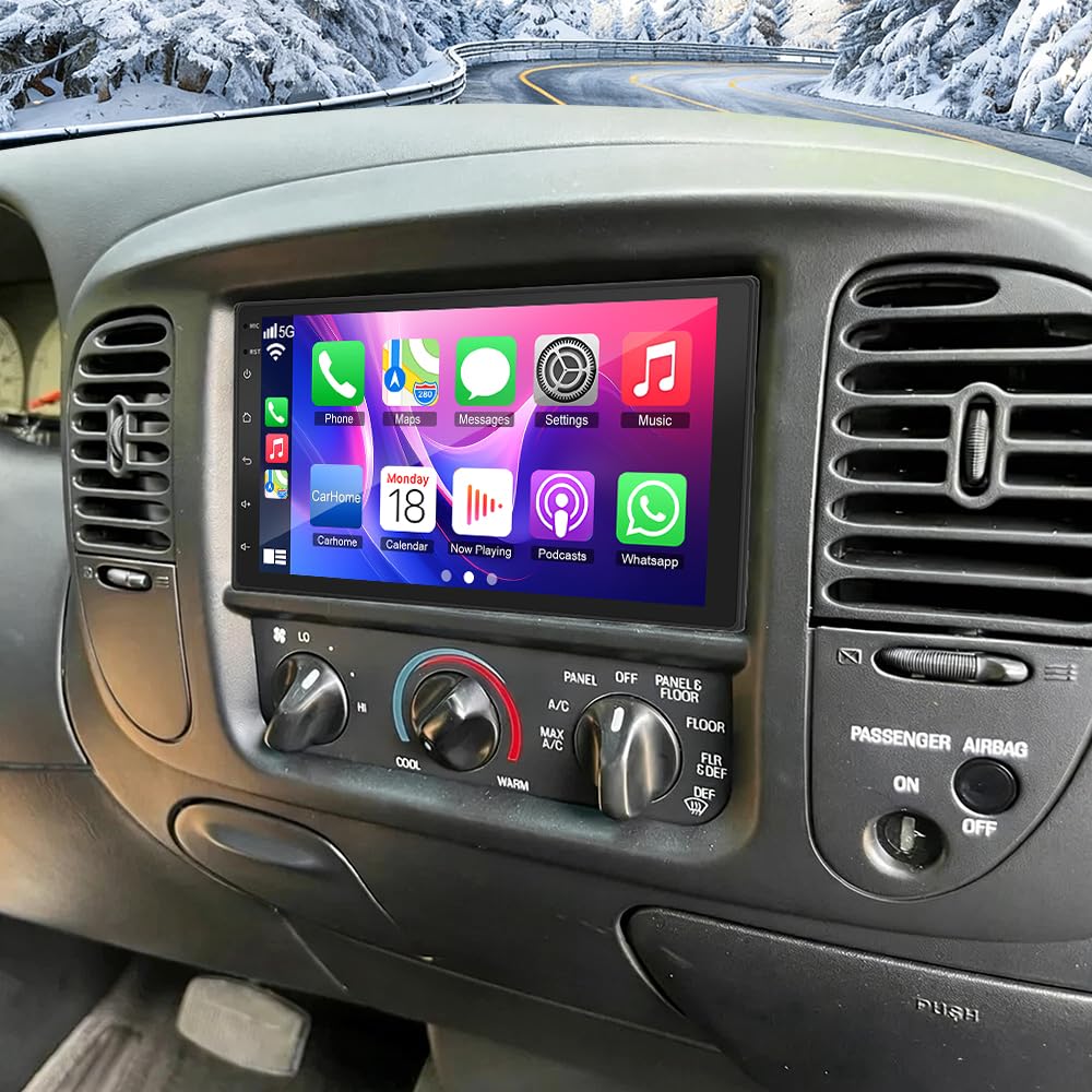 2+32G Android 13 Autoradio Stereo per Ford F150 1997-2004 con Carplay Android Auto, 7 pollici Touch Screen Radio Lettore Multimediale con navigazione GPS Mirror Link FM RDS SWC Schermo diviso