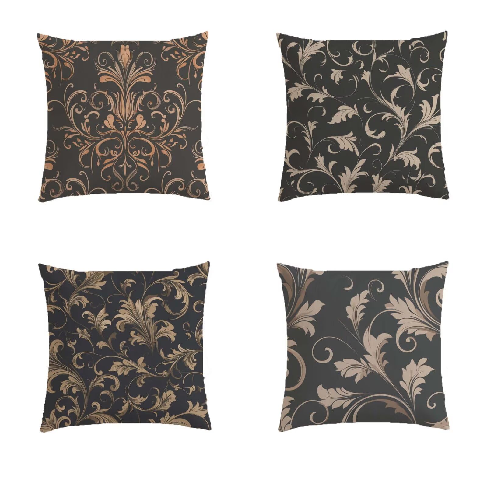 Housse coussin 50x50cm aspect lin de qualité supérieure double face