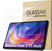 Bighan Screen Protector Compatible for Xiaomi Redmi Pad 2 11 Inch, 2 Pack Tempered Glass, 9H Hardness, Anti-Scratch, Bubble-Free