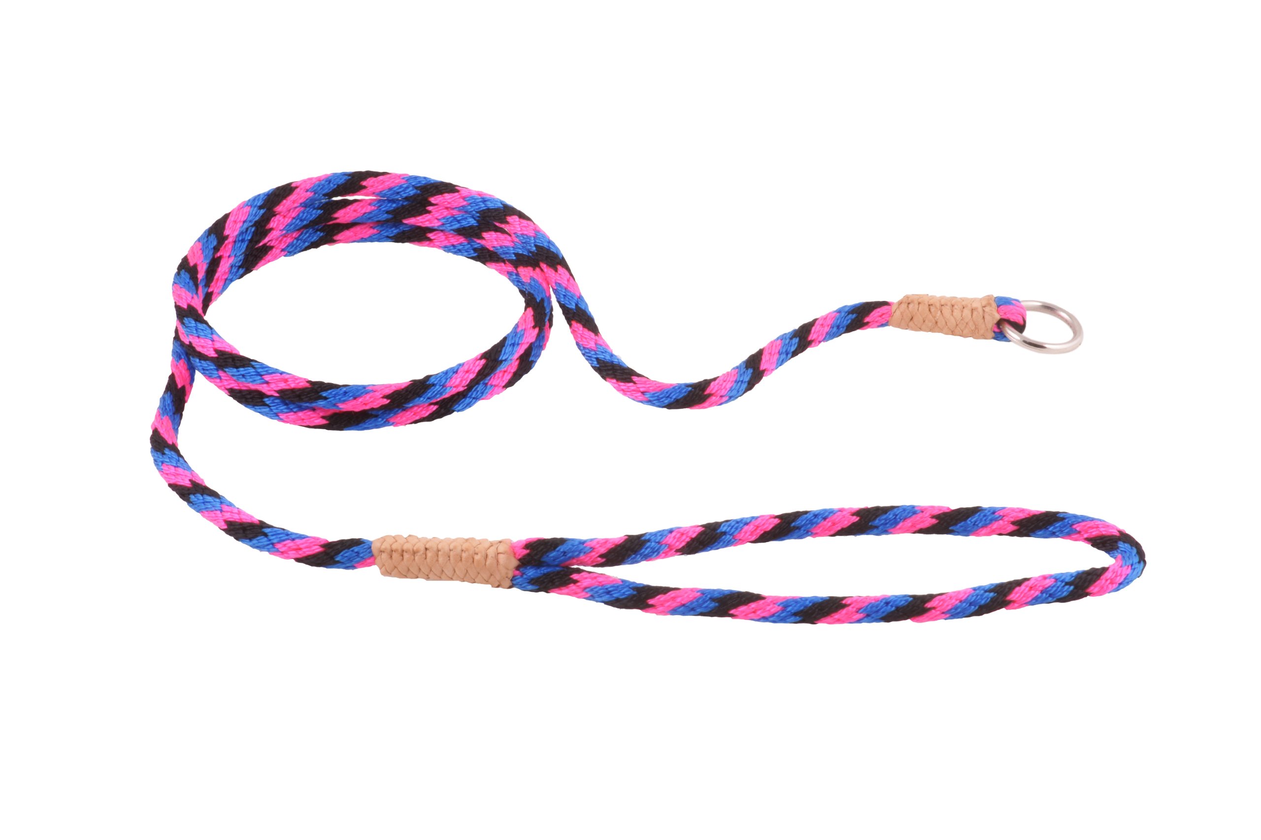 Alvalley Nylon Slip Leashes with Braided Leather - Adjustable Pet Lead for Dogs - Soft, Smooth Leash for Training & Walking - Durable, Strong Rope (
